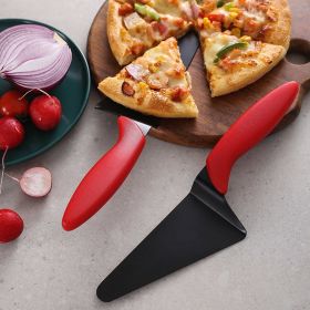 1pc; Cake Server; Stainless Steel Pizza Shovel; Black Red Cake Knife Cake Cutter; Pizza Pie Server; Kitchen Baking Tool; Household Item 1pc; Cake Server; Stainless Steel Pizza Shovel; Black Red Cake Knife Cake Cutter; Pizza Pie Server; Kitchen Baking Tool; Household Item